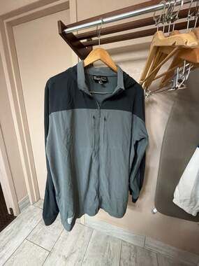 Under Armour Fish Backwater Hybrid Full Zip Hoodie Jacket Gray Black XL